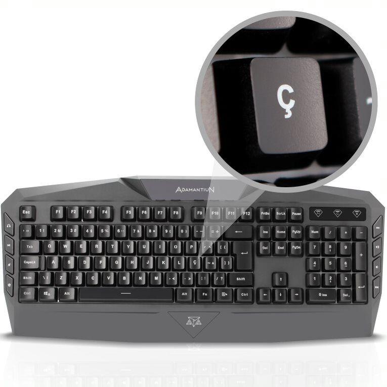 アミンヴイ・aminV Teclado Gamer Nemesis LEDs Rgb Abnt2 8 Teclas de Atalho Multimídia